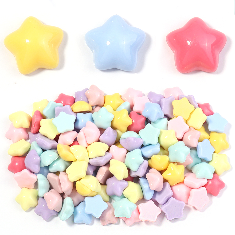 Embellish Craft - 50pcs/lot 16mm Colorful Star Resin Flatback