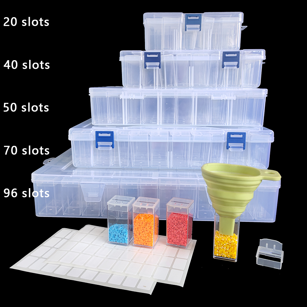 Embroidery Craft - Square Plastic Diamond Painting Storage Box