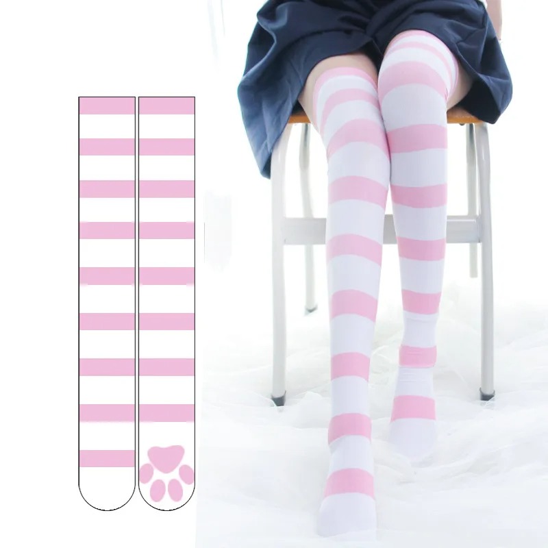 Lolita Over Knee Socks Pink St – Velvet Ribbon Roll recenzja i cena