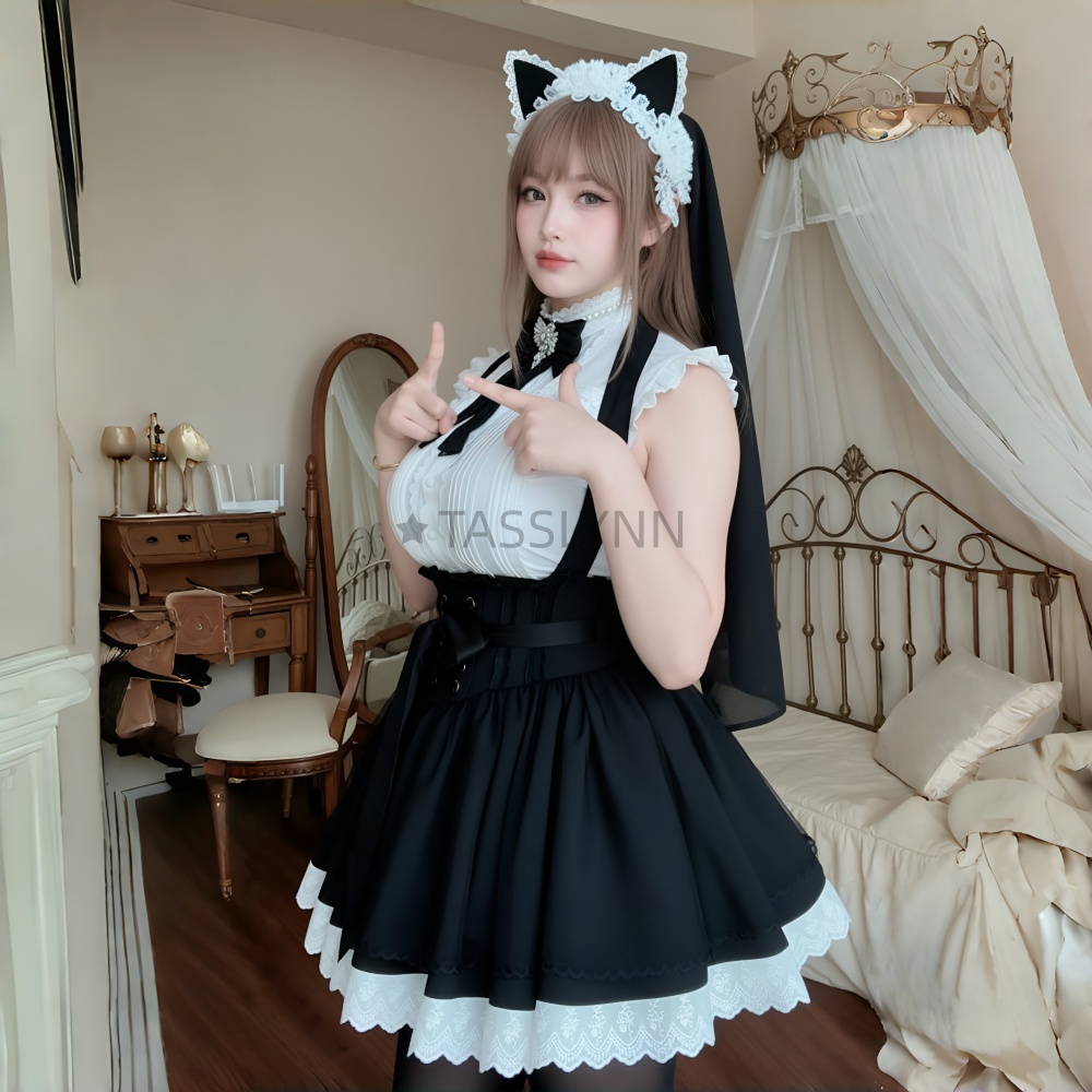 Cat Ear Nun Maid Dress Women's – Embellish Knit recenzja i cena
