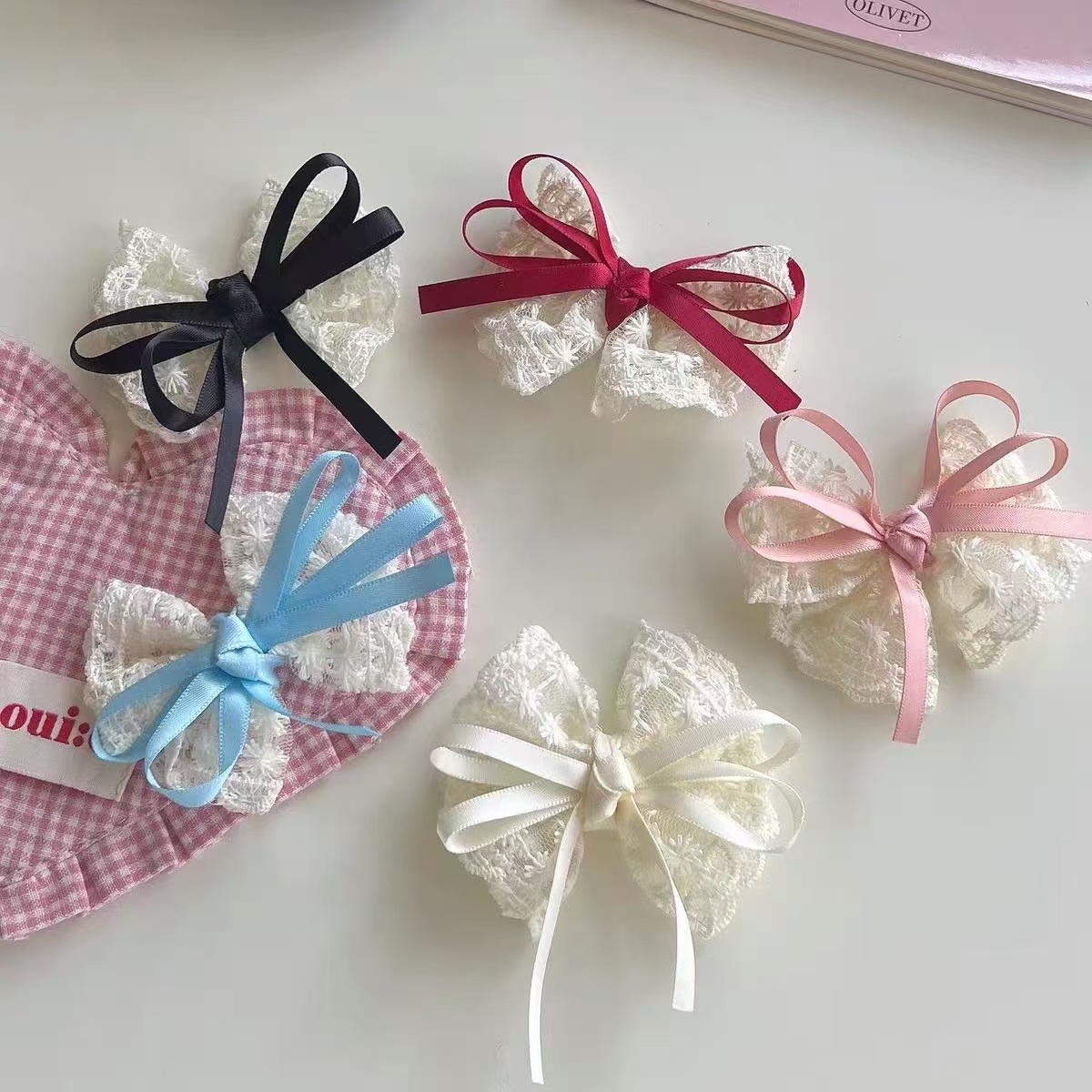 2Pcs Elegant Lace Bow Hairpins – Lace Ribbon Trim recenzja i cena