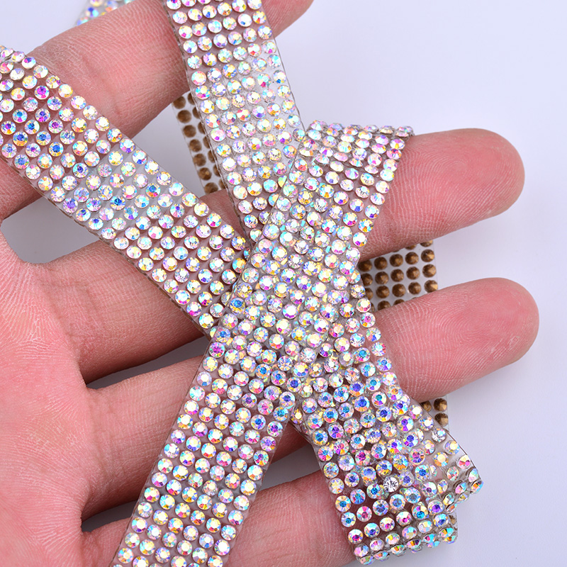 JUNAO 5Yard Crystal AB Rhinest – Crystal Mesh Fabric recenzja i cena