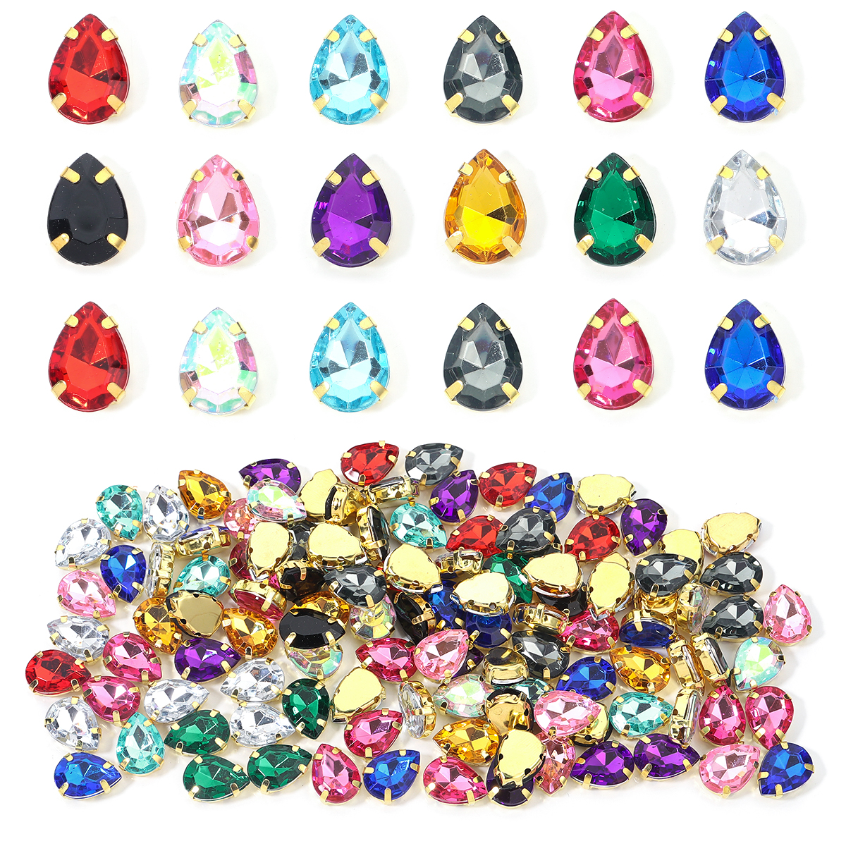 50pcs Colorful Sew-on Claw Rhi – Sew On Rhinestone recenzja i cena