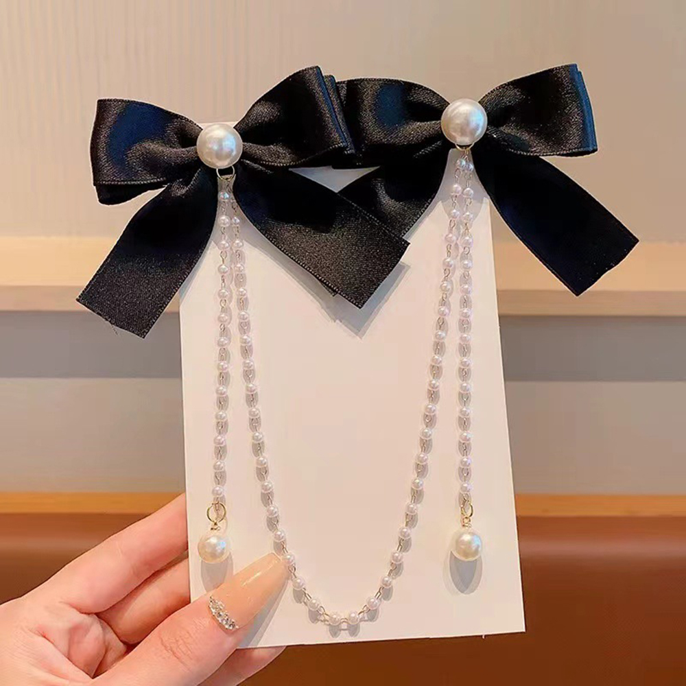 Children's Bow Hair Clip Baby  – Pearl Trim Chain recenzja i cena