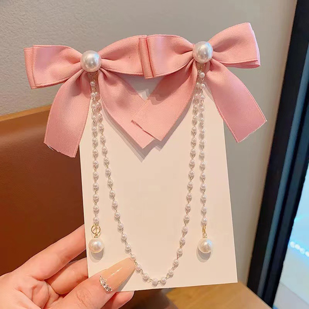 Children's Bow Hair Clip Baby  – Pearl Trim Chain recenzja i cena