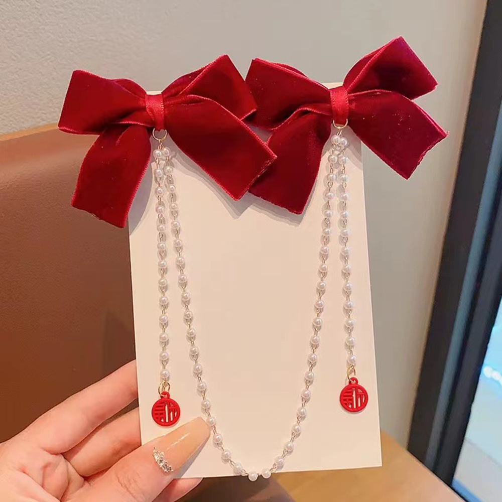 Children's Bow Hair Clip Baby  – Pearl Trim Chain recenzja i cena