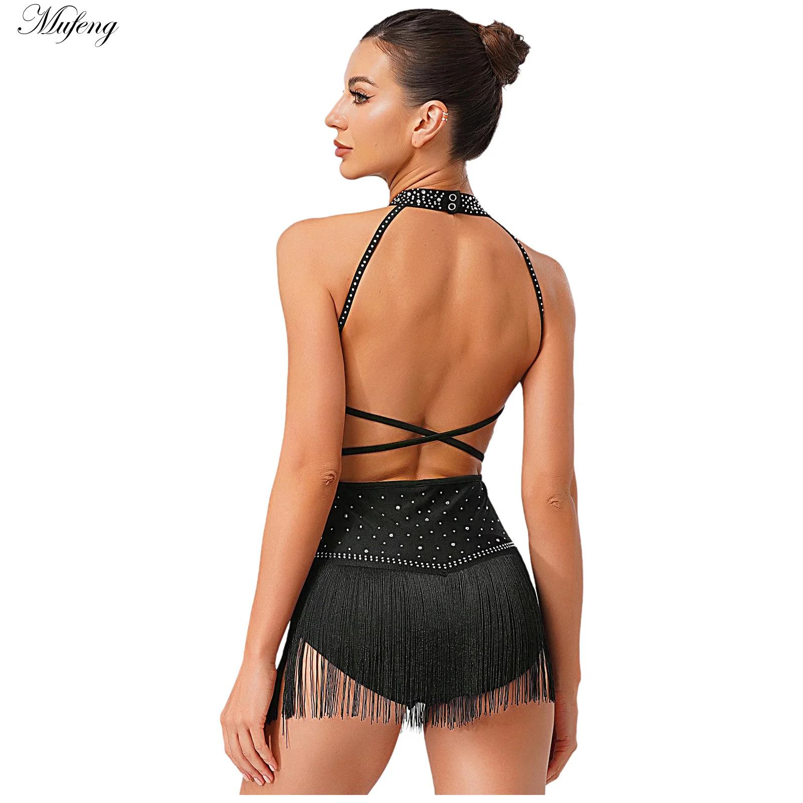 Women Dance Rhythmic Dresses S – Rhinestone Banding Trim recenzja i cena