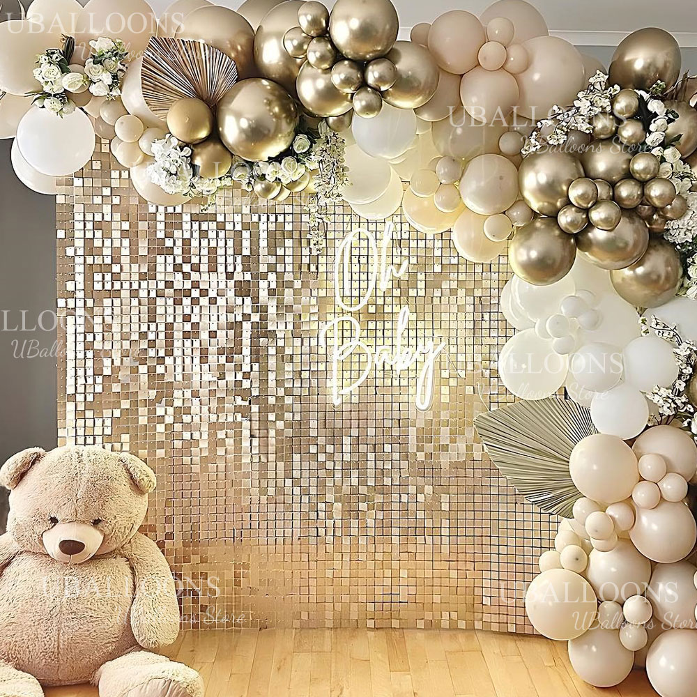 Matte Champagne Gold Backdrop  – Sequin Fabric Panel recenzja i cena