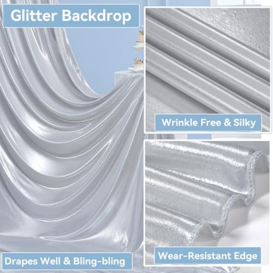 Parties and weddings: silver s – Sequin Fabric Panel recenzja i cena