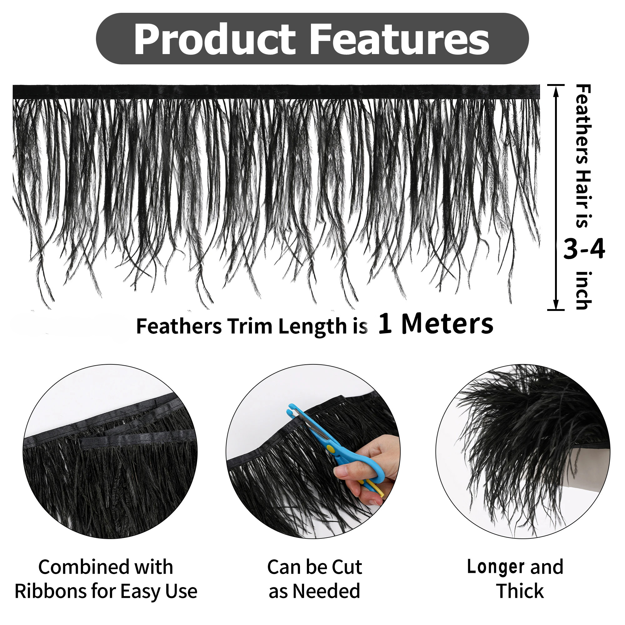 100CM Natural ostrich Feather  – Feather Trim Marabou recenzja i cena