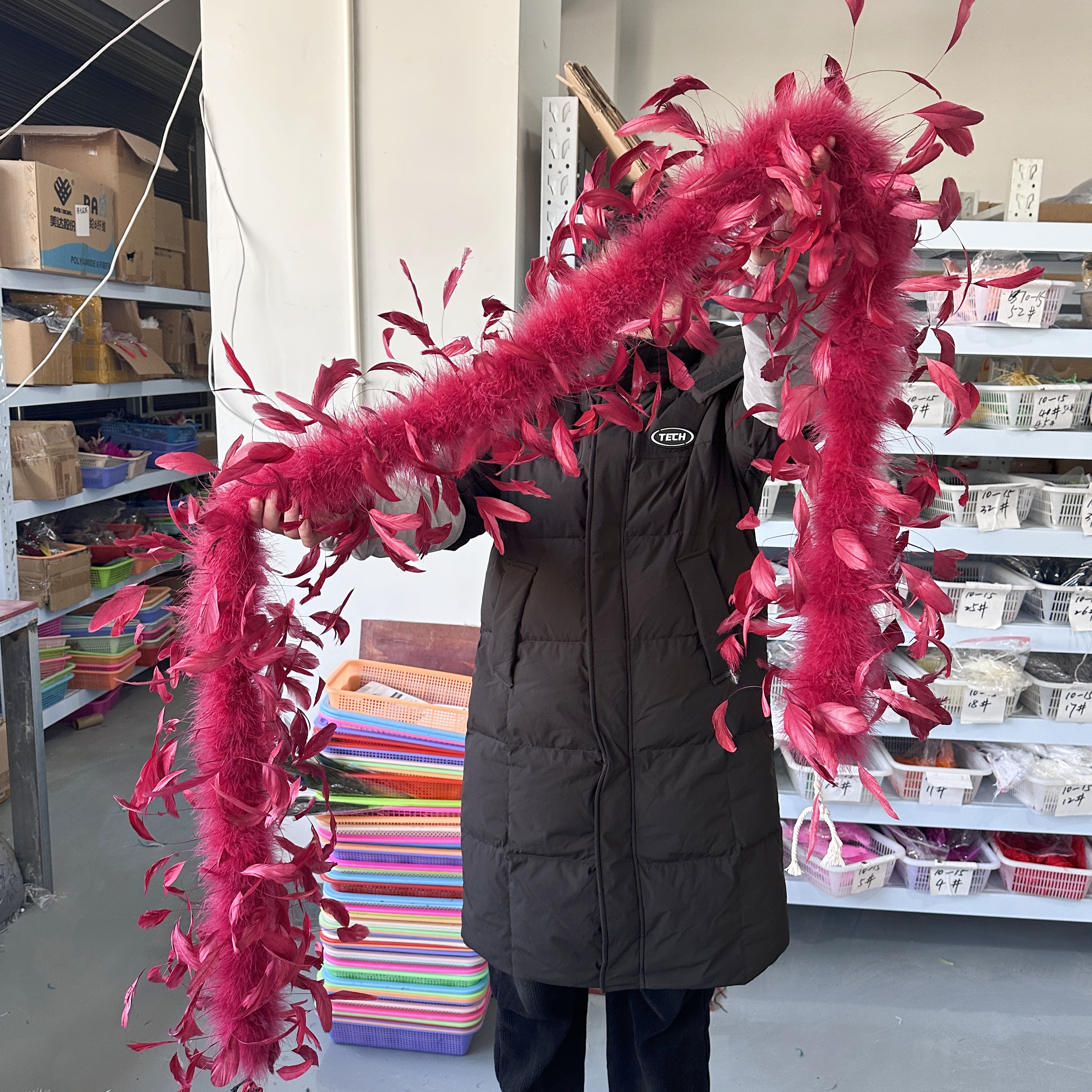 2Meter Burgundy Turkey Marabou – Feather Trim Marabou recenzja i cena