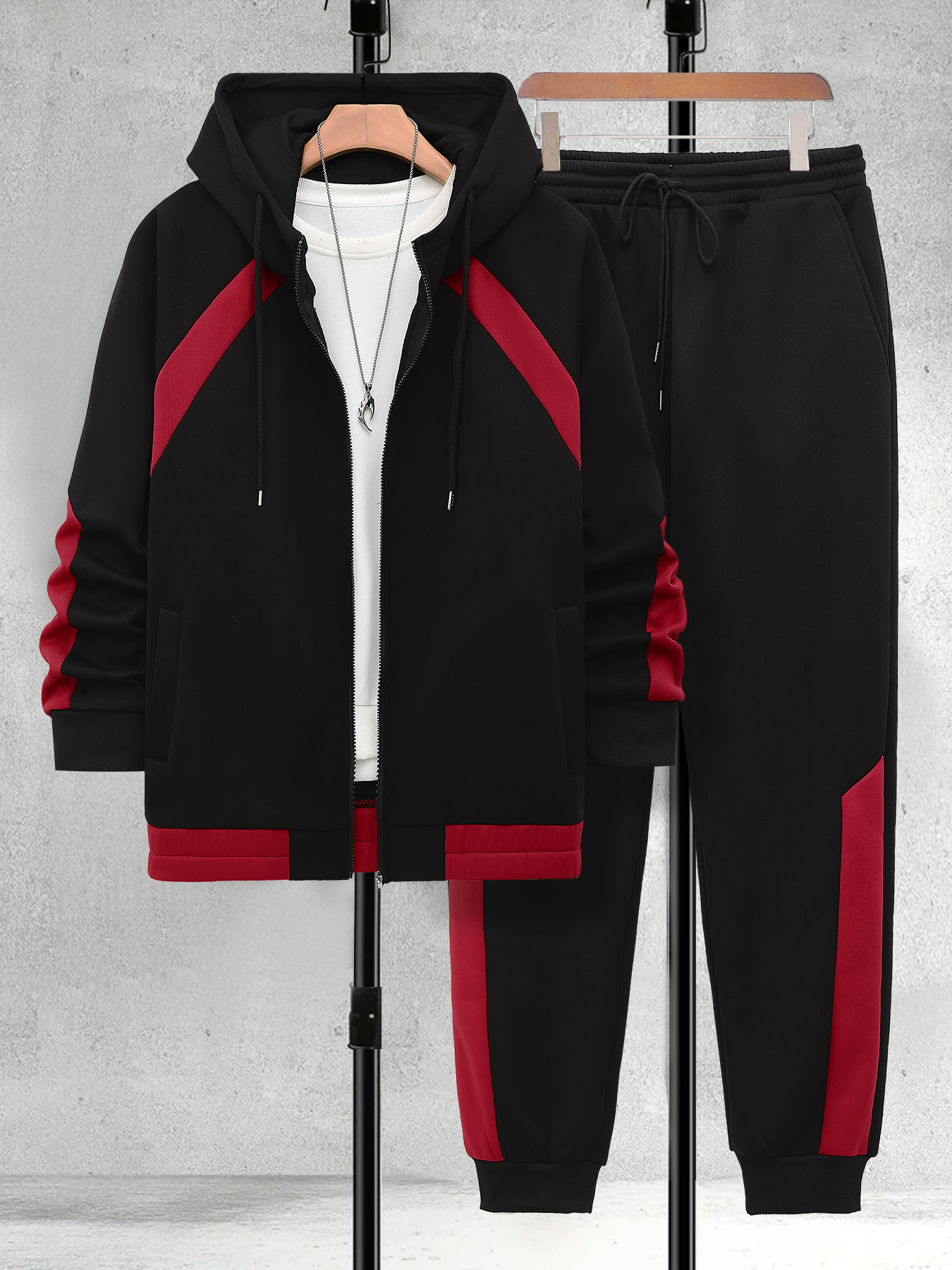 Men's Plus Size Black & Red Co – Embellish Knit recenzja i cena