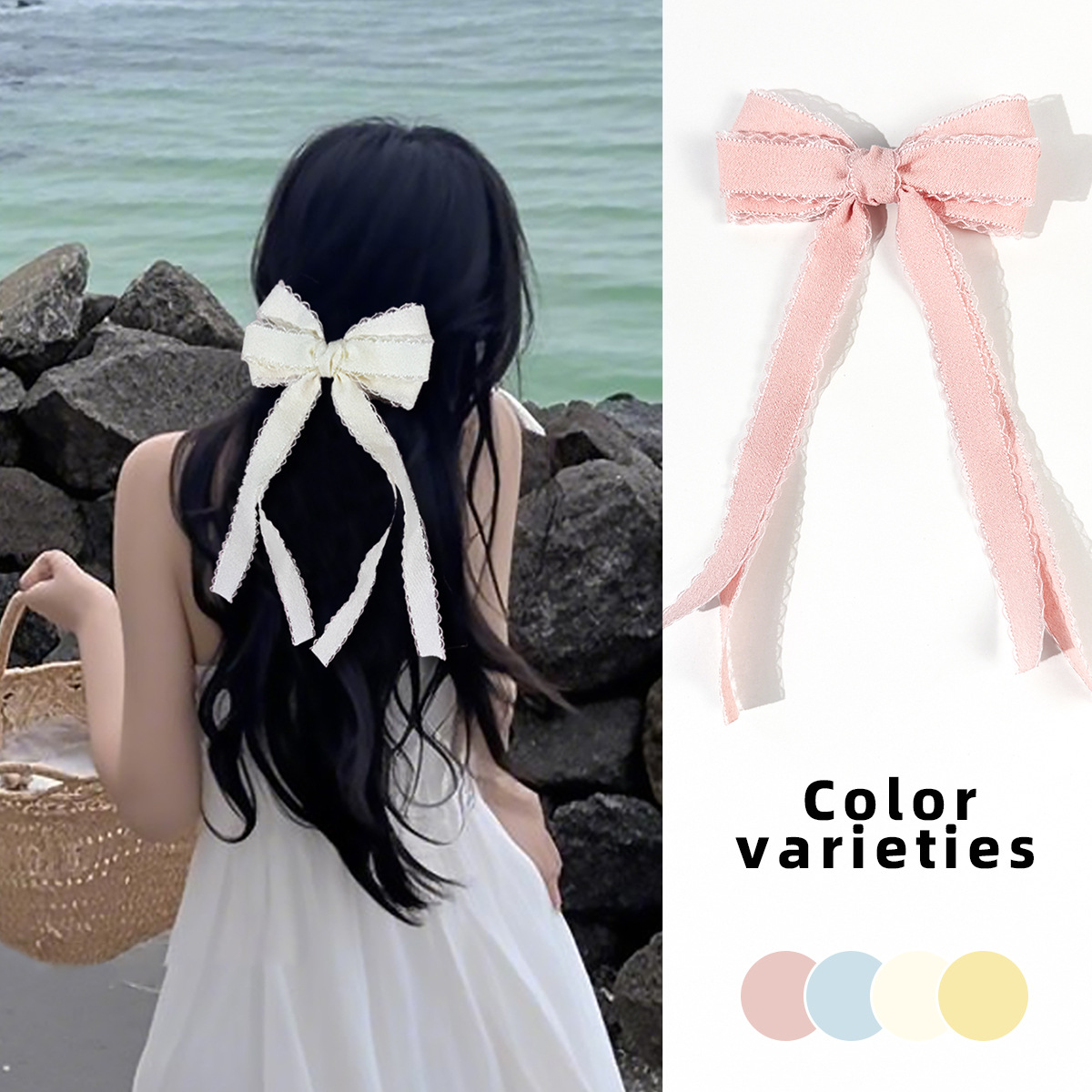 Bulk 20pc Long Tassel Hair Cli – Lace Ribbon Trim recenzja i cena