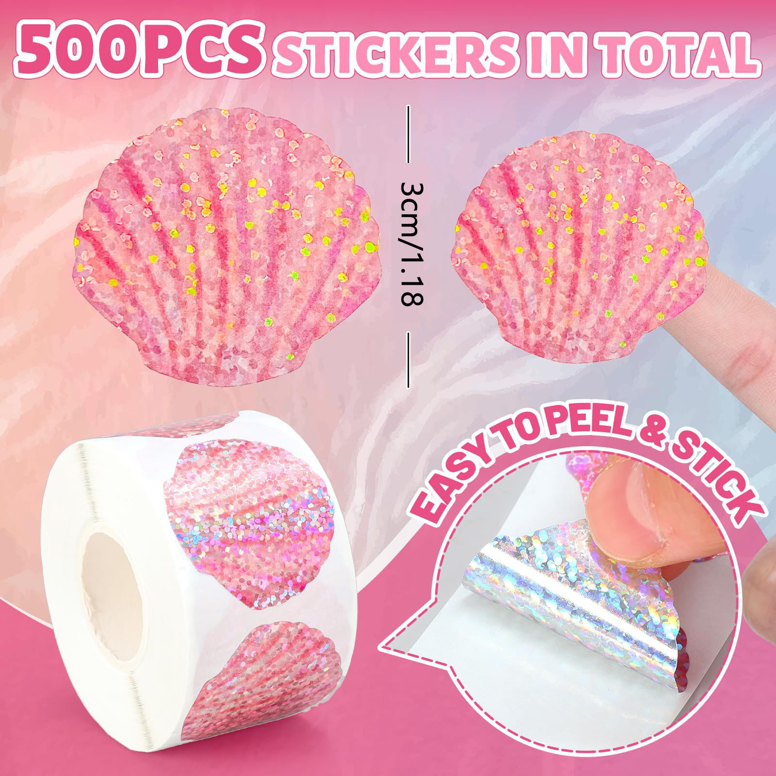 500 Pcs Summer Seashell Sticke – Glitter Vinyl Roll recenzja i cena