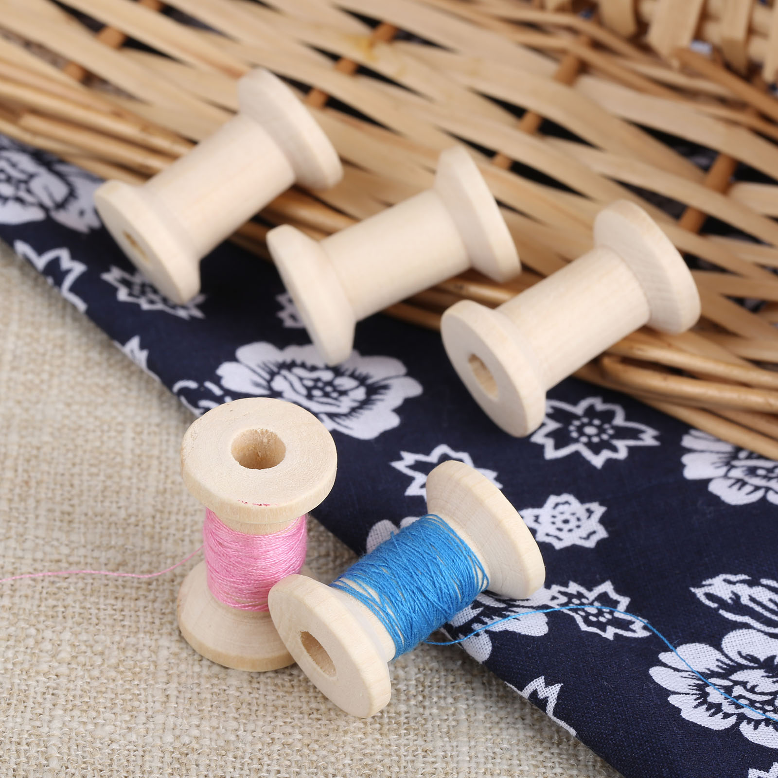 10Pcs Sewing Wooden Bobbins Sp – Organza Ribbon Spool recenzja i cena
