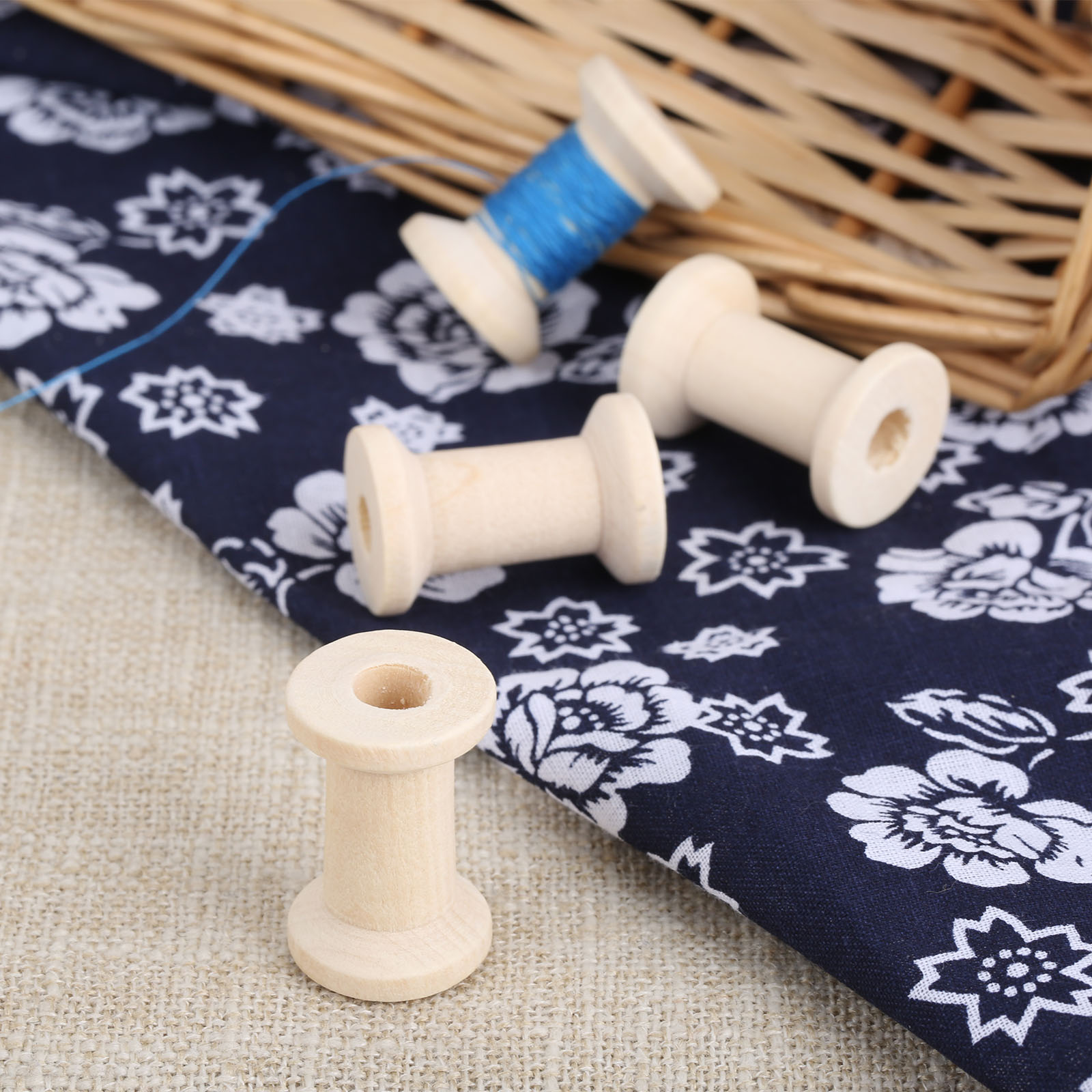 10Pcs Sewing Wooden Bobbins Sp – Organza Ribbon Spool recenzja i cena