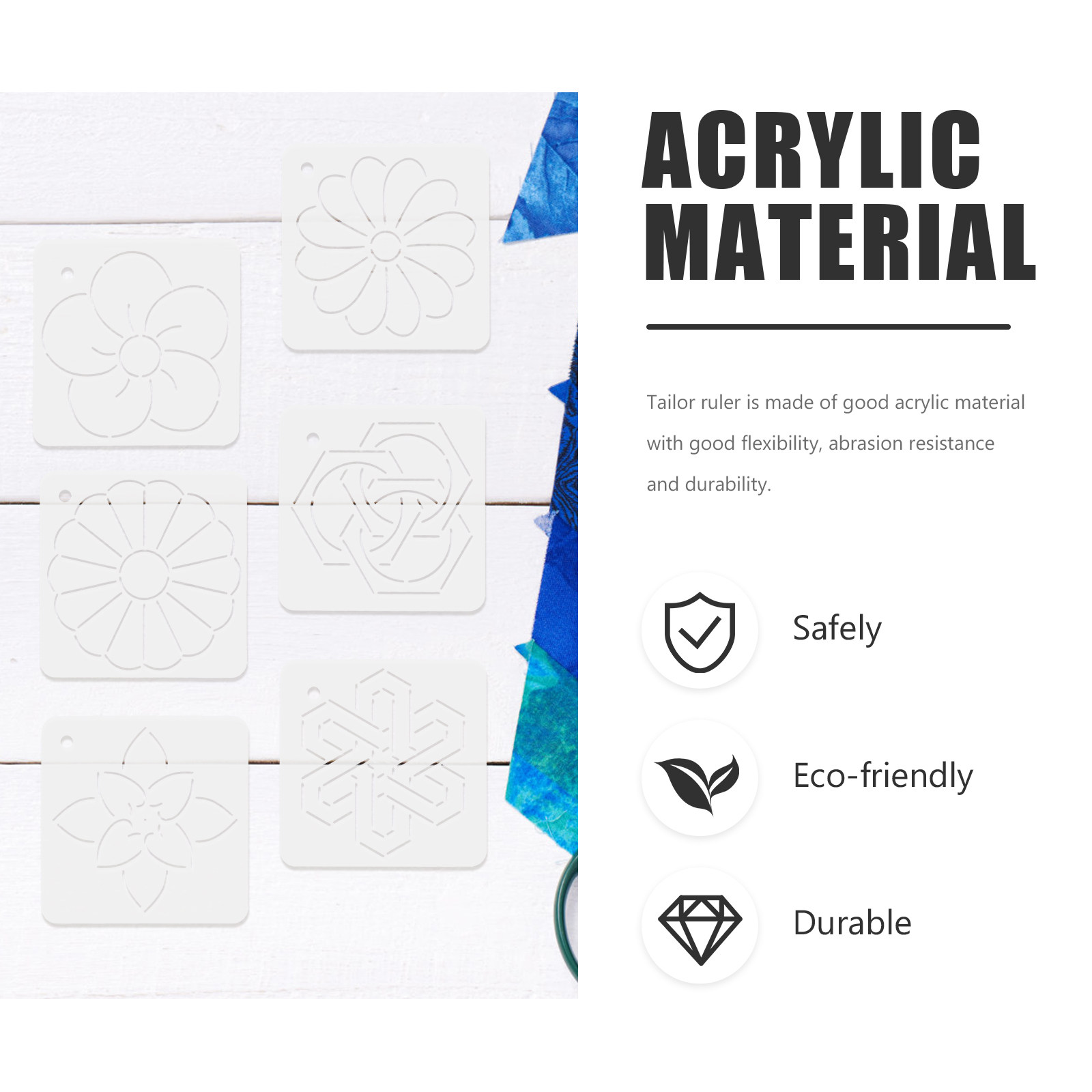 6Pcs Quilting Templates Acryli – Embroidery Craft recenzja i cena