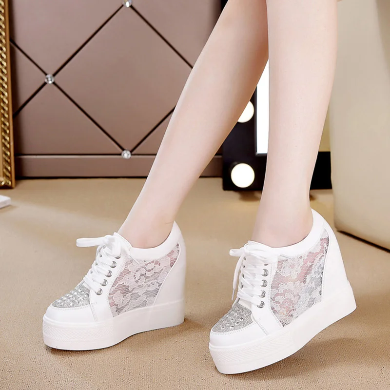 Fashion Sneakers Women Platfor – Crystal Mesh Fabric recenzja i cena
