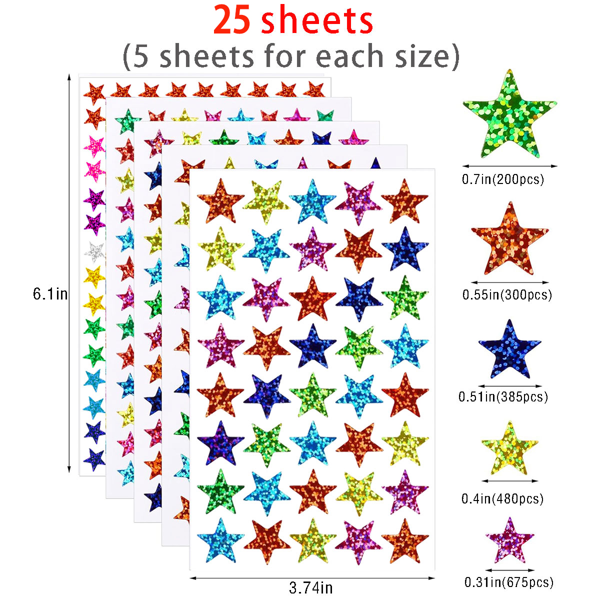25 sheets Star Stickers 2040pc – Glitter Vinyl Roll recenzja i cena