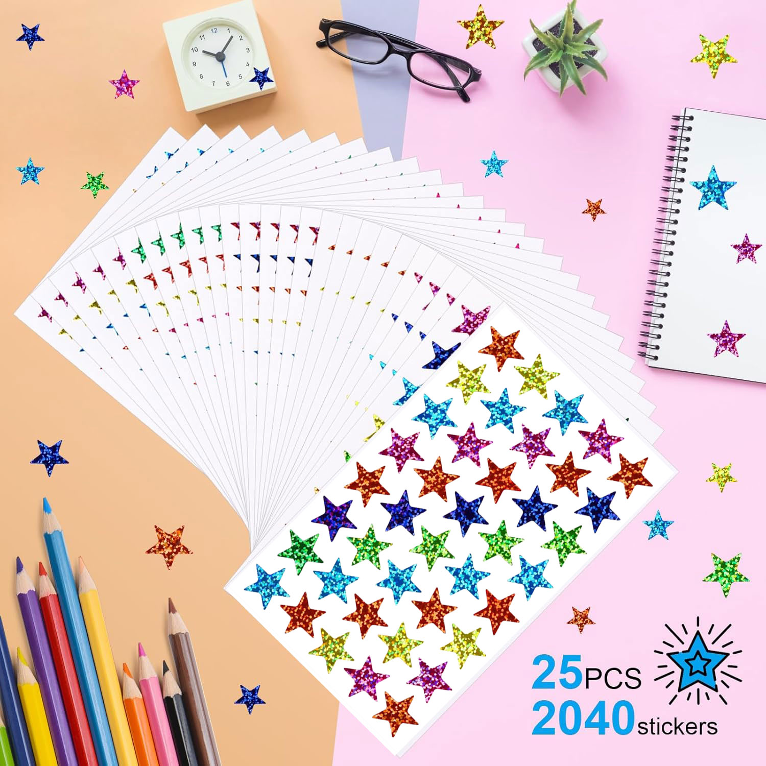 25 sheets Star Stickers 2040pc – Glitter Vinyl Roll recenzja i cena