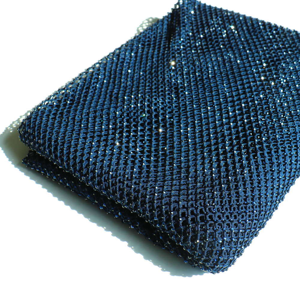 SS10 Rhinestones Mesh Navy Col – Crystal Mesh Fabric recenzja i cena