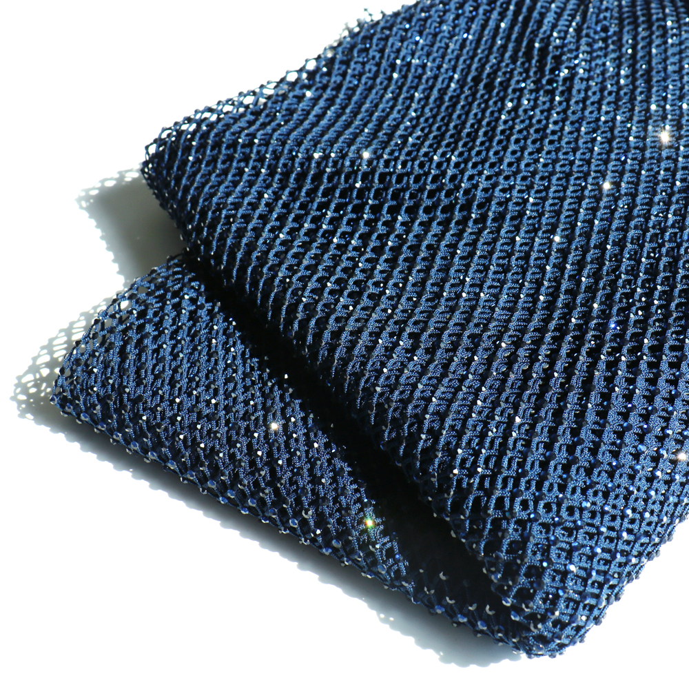 SS10 Rhinestones Mesh Navy Col – Crystal Mesh Fabric recenzja i cena