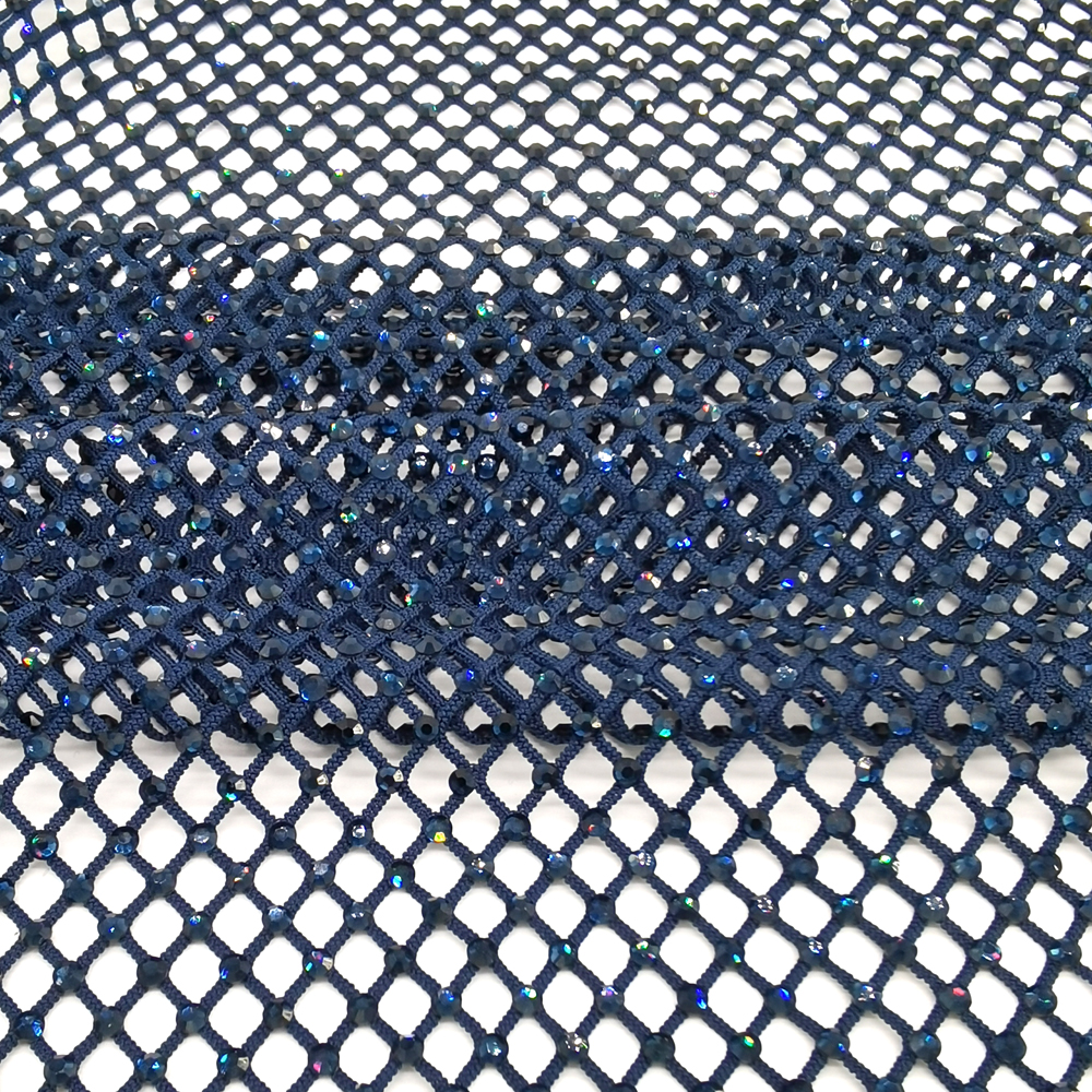 SS10 Rhinestones Mesh Navy Col – Crystal Mesh Fabric recenzja i cena