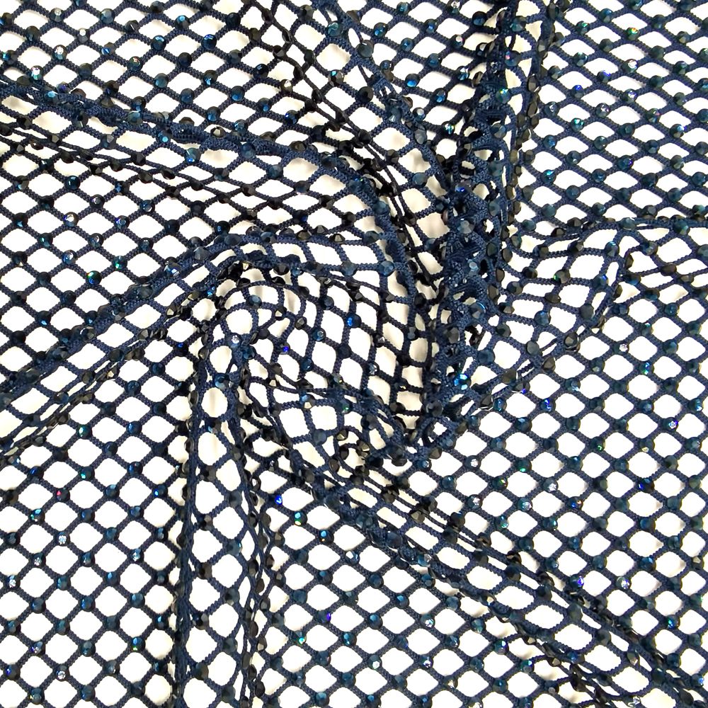 SS10 Rhinestones Mesh Navy Col – Crystal Mesh Fabric recenzja i cena