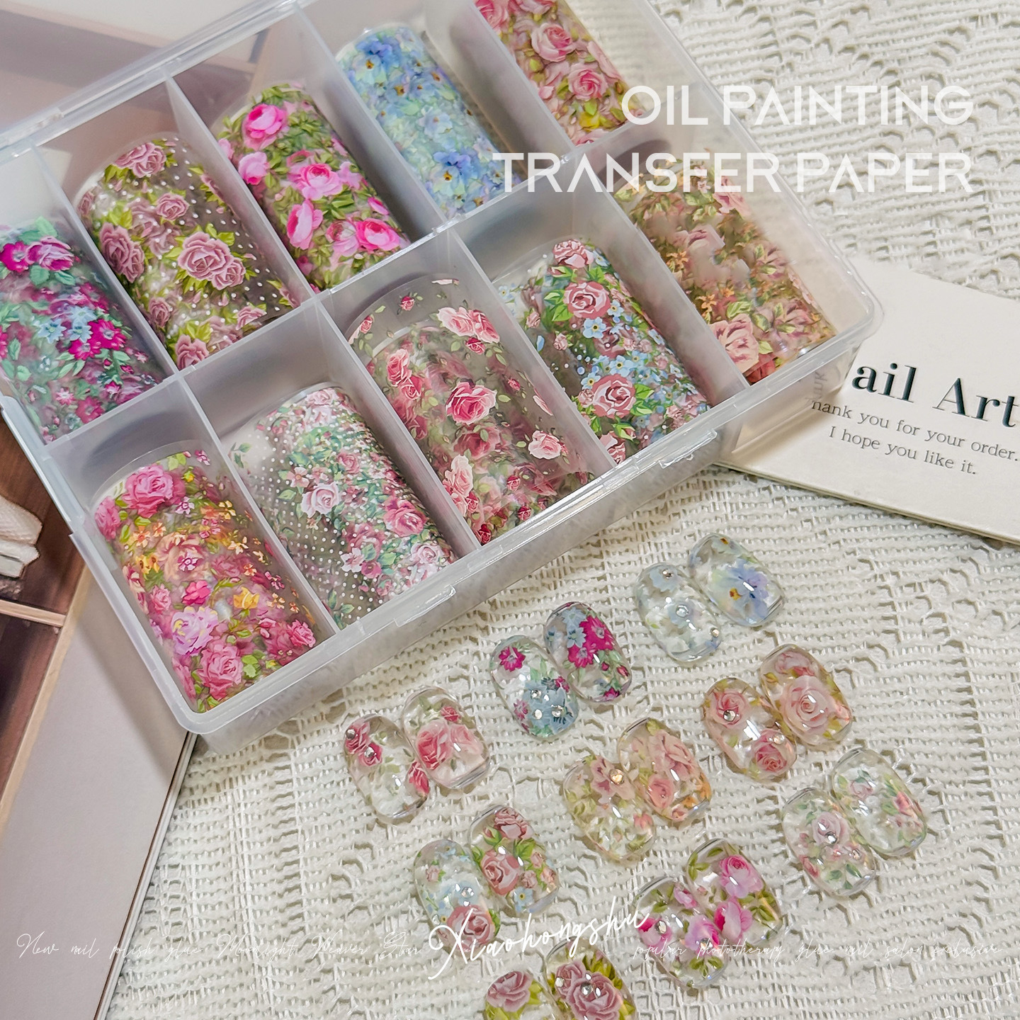 10 Rolls Rose Flower Nail Foil – Glitter Vinyl Roll recenzja i cena