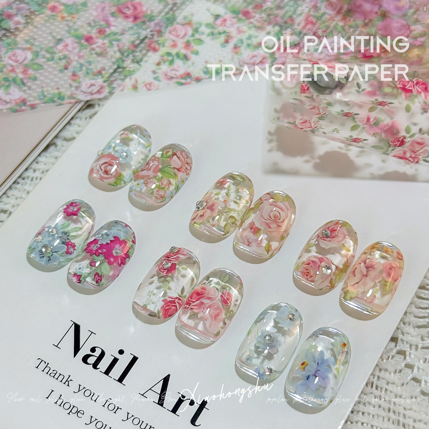 10 Rolls Rose Flower Nail Foil – Glitter Vinyl Roll recenzja i cena