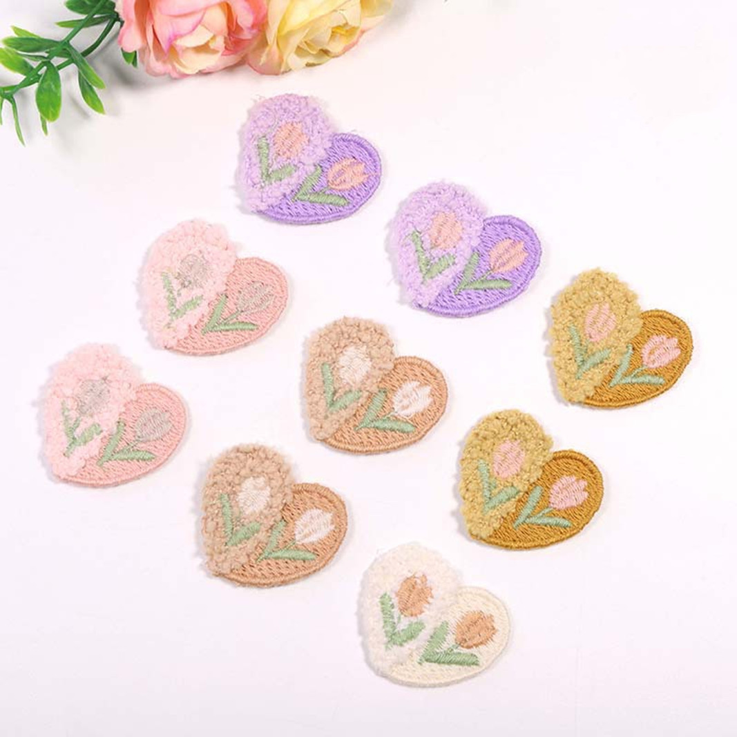 10PCS Wool Plush Love Flower A – Applique Patch Flower recenzja i cena