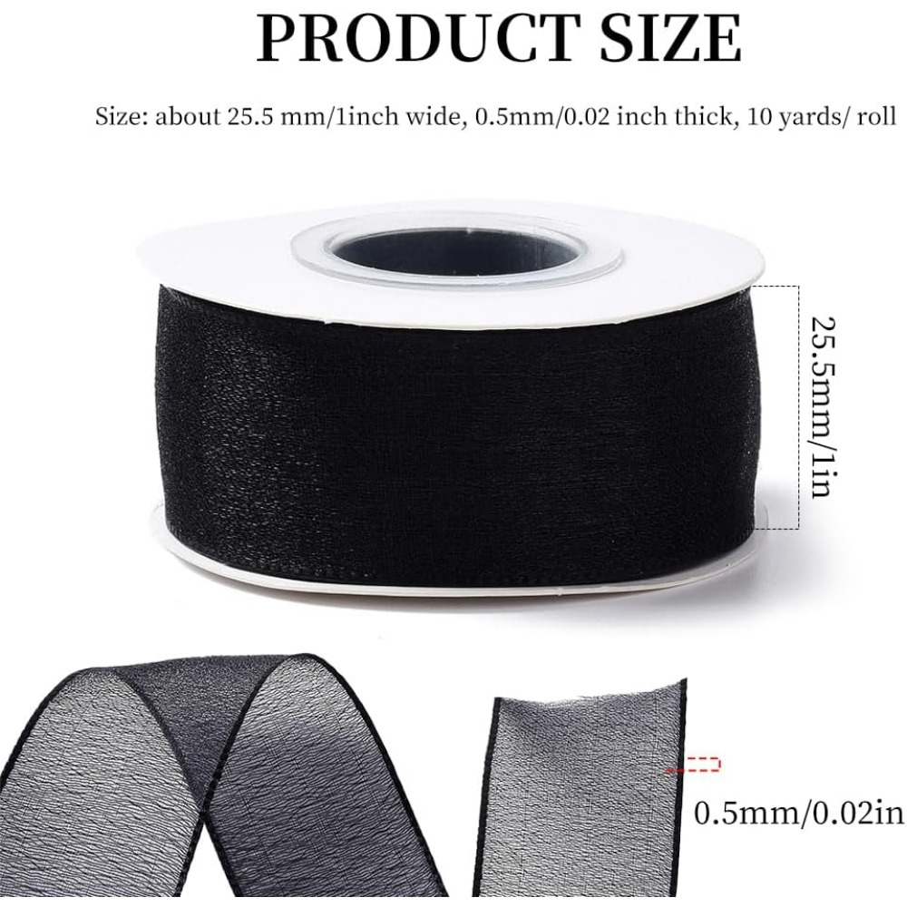 1Inch Black Organza Ribbon Wir – Organza Ribbon Spool recenzja i cena