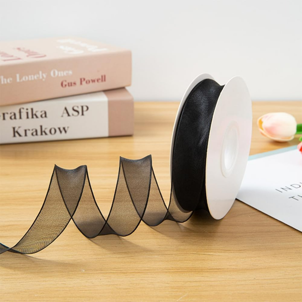 1Inch Black Organza Ribbon Wir – Organza Ribbon Spool recenzja i cena