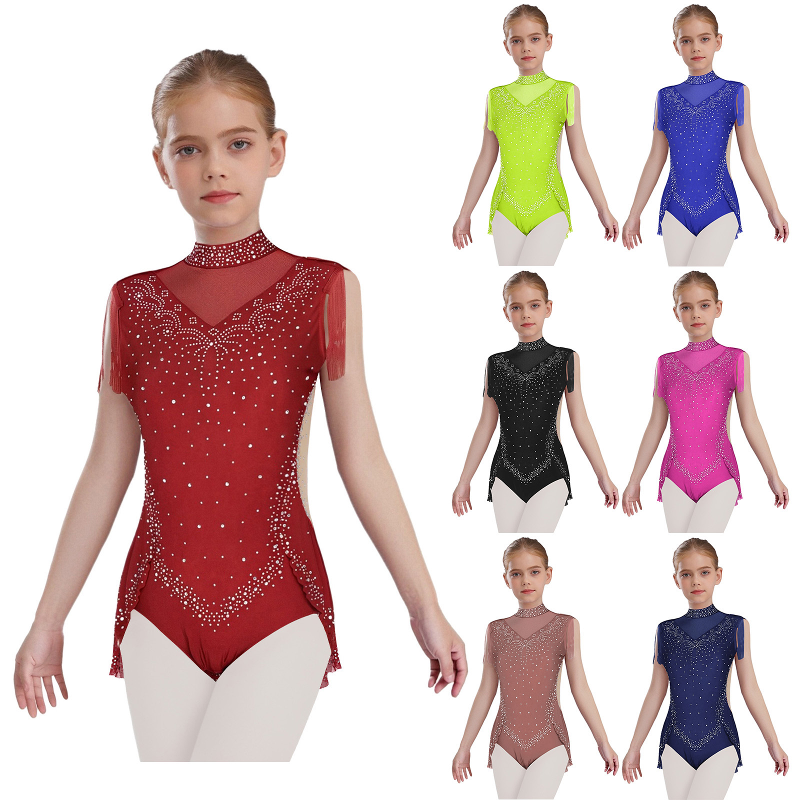 Children Girls Tassel Latin Da – Rhinestone Banding Trim recenzja i cena