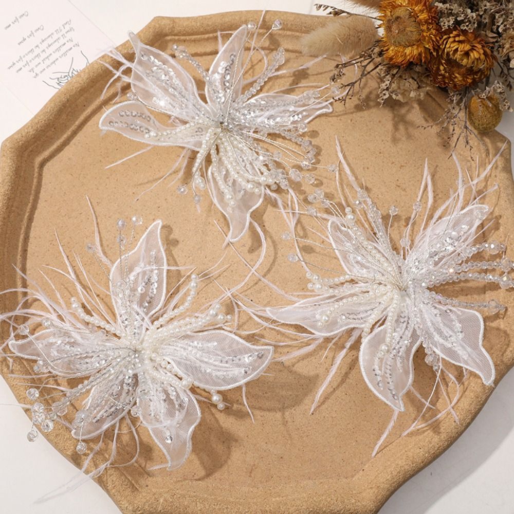 1PC Feather Pearl 3D Organza F – Applique Patch Flower recenzja i cena