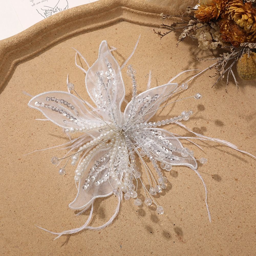 1PC Feather Pearl 3D Organza F – Applique Patch Flower recenzja i cena