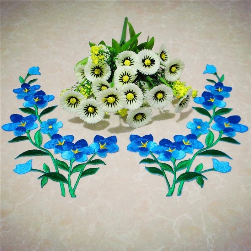 1/2pcs Nice Blue Flower Patch  – Applique Patch Flower recenzja i cena