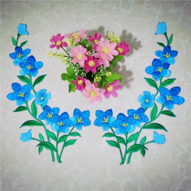 1/2pcs Nice Blue Flower Patch  – Applique Patch Flower recenzja i cena