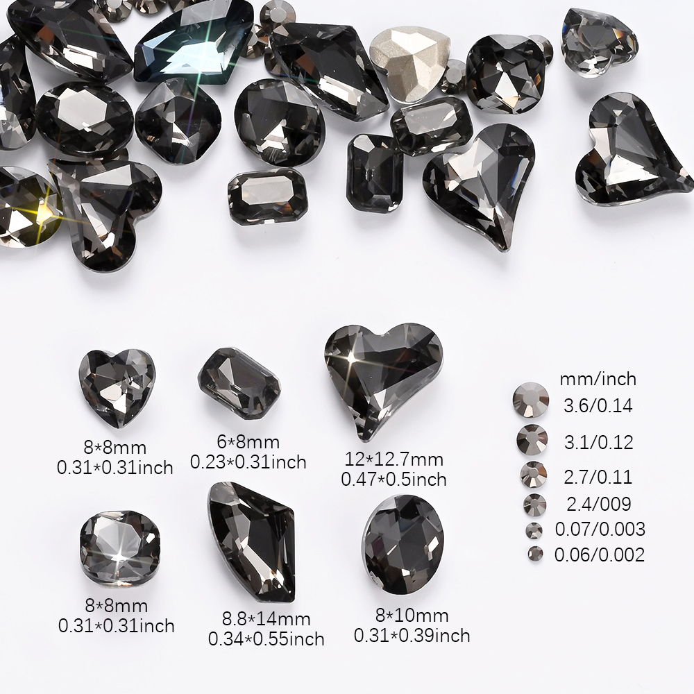 12Grids 3D Black Heart/Square/ – Hotfix Rhinestone Sheet recenzja i cena