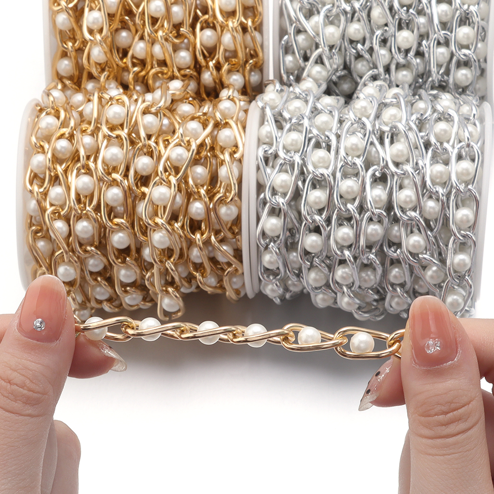 5Yards/Roll Beaded Chain Imita – Pearl Trim Chain recenzja i cena