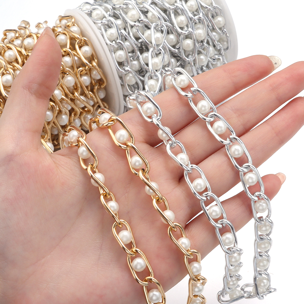 5Yards/Roll Beaded Chain Imita – Pearl Trim Chain recenzja i cena