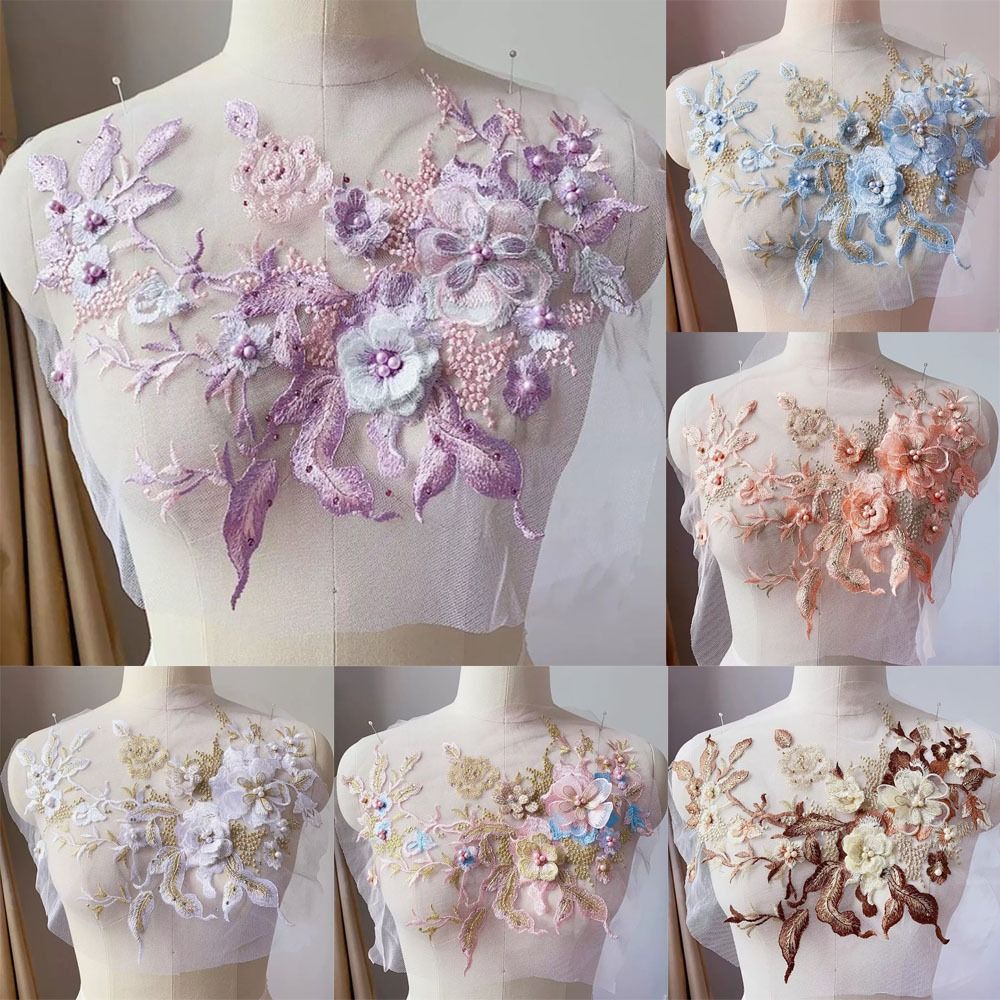 3D Flowers Beaded Lace Fabrics – Applique Patch Flower recenzja i cena