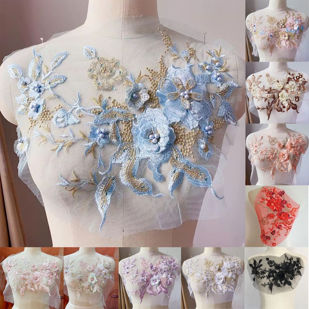 3D Flowers Beaded Lace Fabrics – Applique Patch Flower recenzja i cena