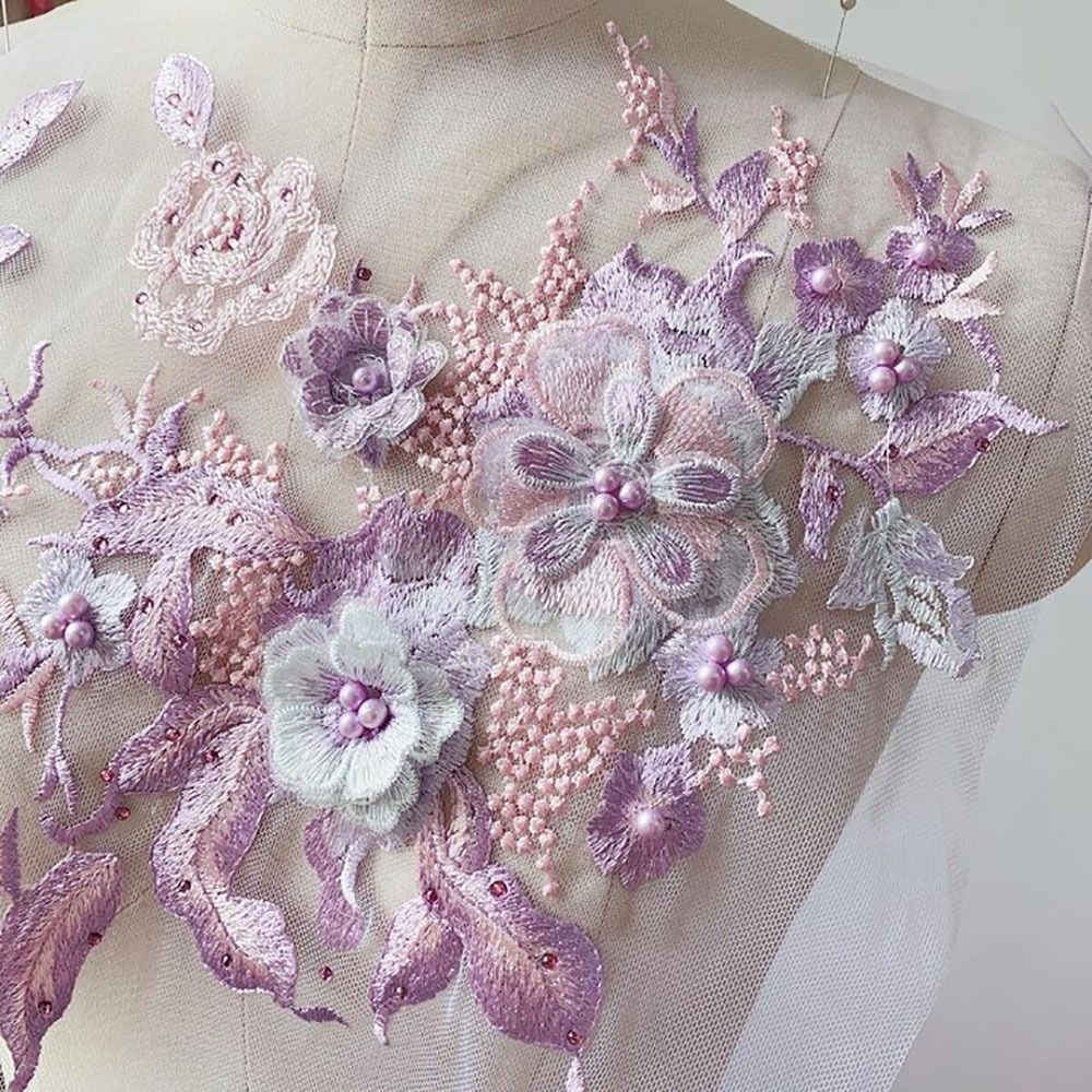3D Flowers Beaded Lace Fabrics – Applique Patch Flower recenzja i cena