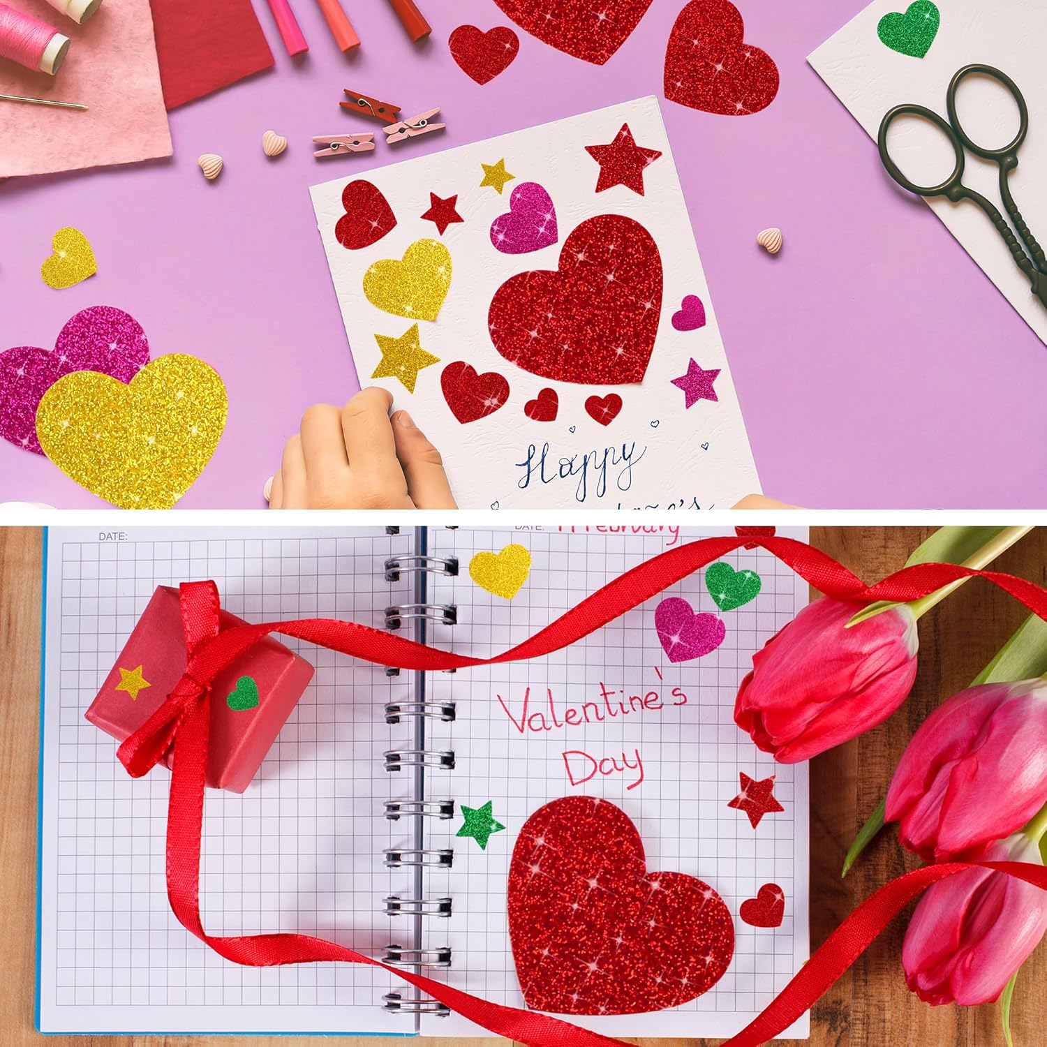 625Pcs Glitter Heart Foam Stic – Glitter Vinyl Roll recenzja i cena