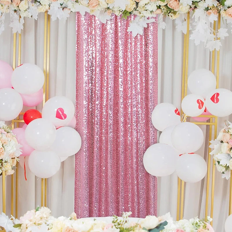 1PC Pink Sequin Backdrop Curta – Sequin Fabric Panel recenzja i cena