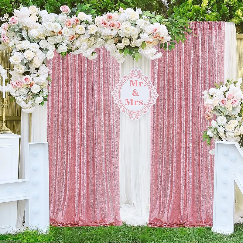 1PC Pink Sequin Backdrop Curta – Sequin Fabric Panel recenzja i cena