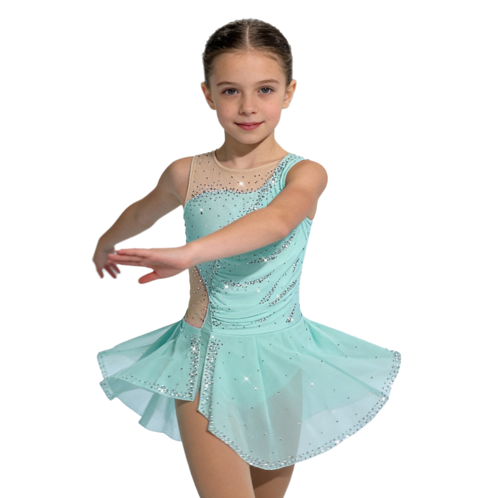 Kids Girls Figure Ice Skating  – Rhinestone Banding Trim recenzja i cena