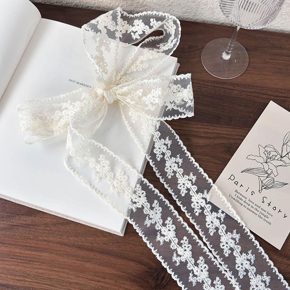Elegant Lace Scarf Bow Necklac – Lace Ribbon Trim recenzja i cena