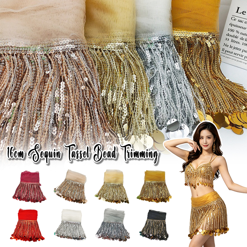 10 Yards Sequins Tassel Lace T – Fringe Ribbon Sewing recenzja i cena